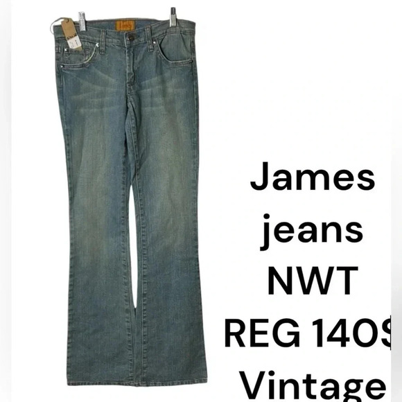 Vtg ,NWT,bootcut,light wash,low rise James jeans, Indie sleaze,preppy,festival - Picture 1 of 16